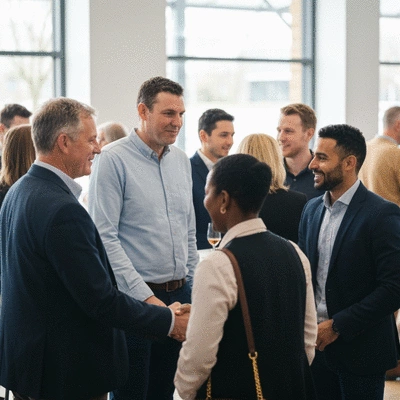 People networking at a local business event in Donnybrook
